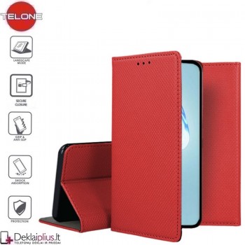Telone smart magnet atverčiamas dėklas - raudonas (Samsung S20 FE)
